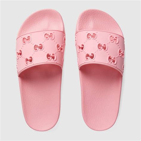 gucci rubber pink slides|gucci slides pink fluffy.